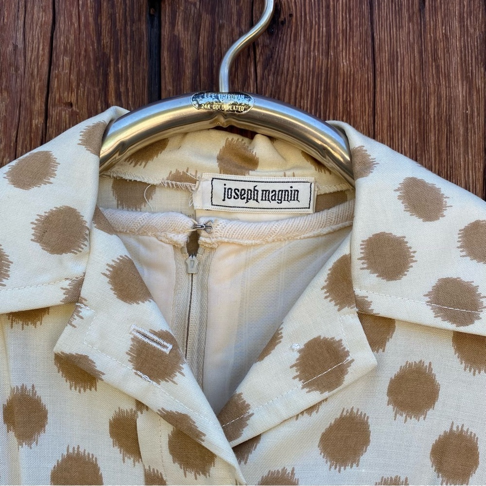 Joseph Magnin Polka Dot Two Piece Dress & Jacket 1970’s Vintage size Small - Picture 3 of 16